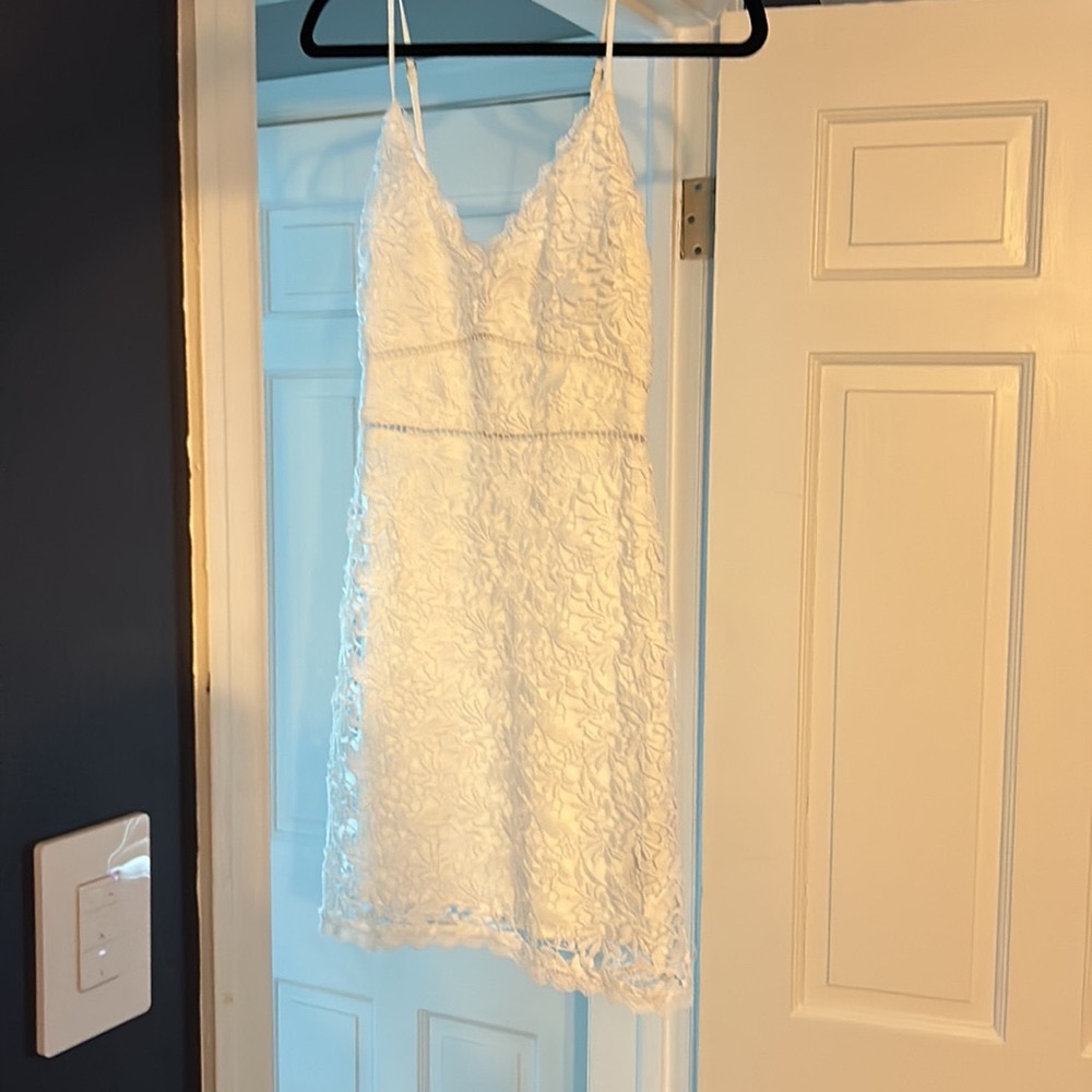 All over lace Abercrombie and Fitch white dress